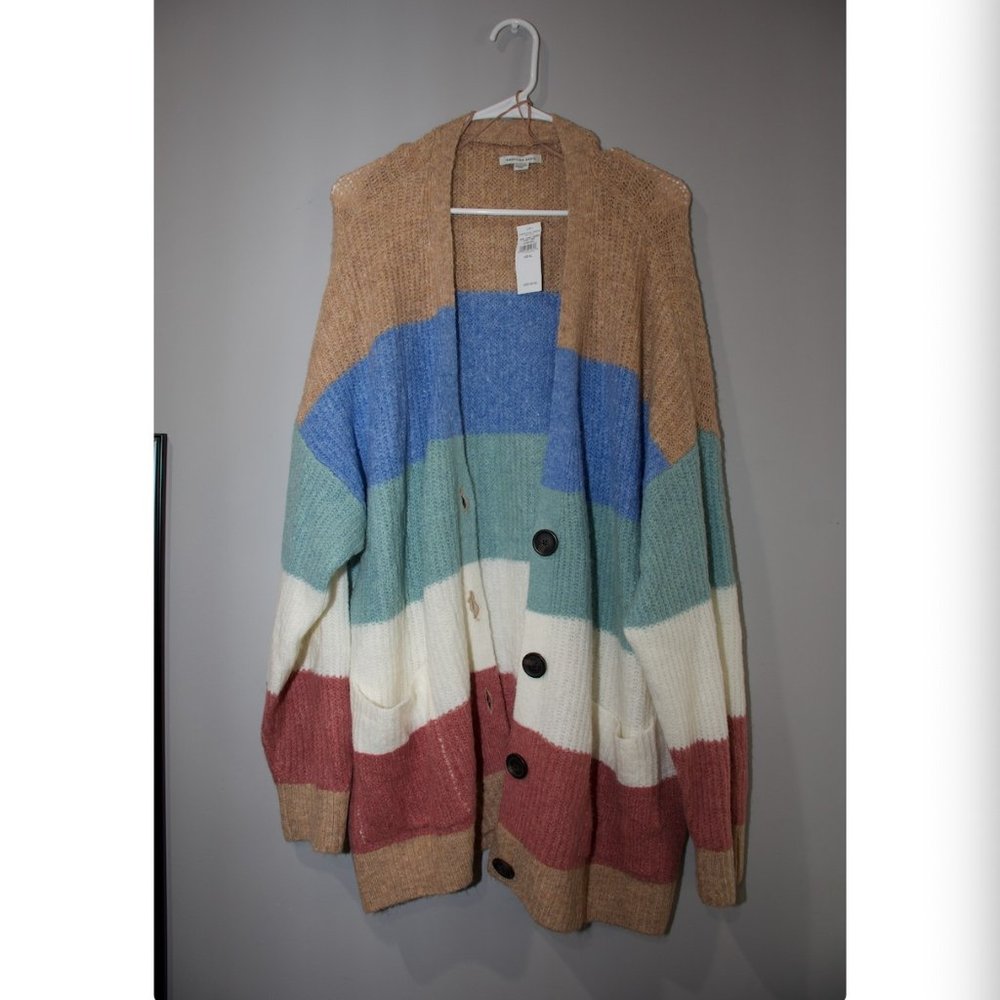American Eagle Multicolored Oversized Cardigan